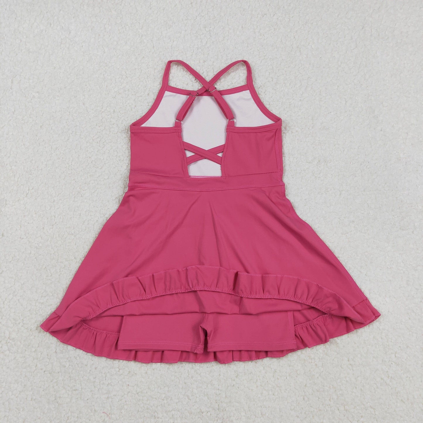 Sibling Baby Girls Strap Yoga Ruffle Athletic Dresses
