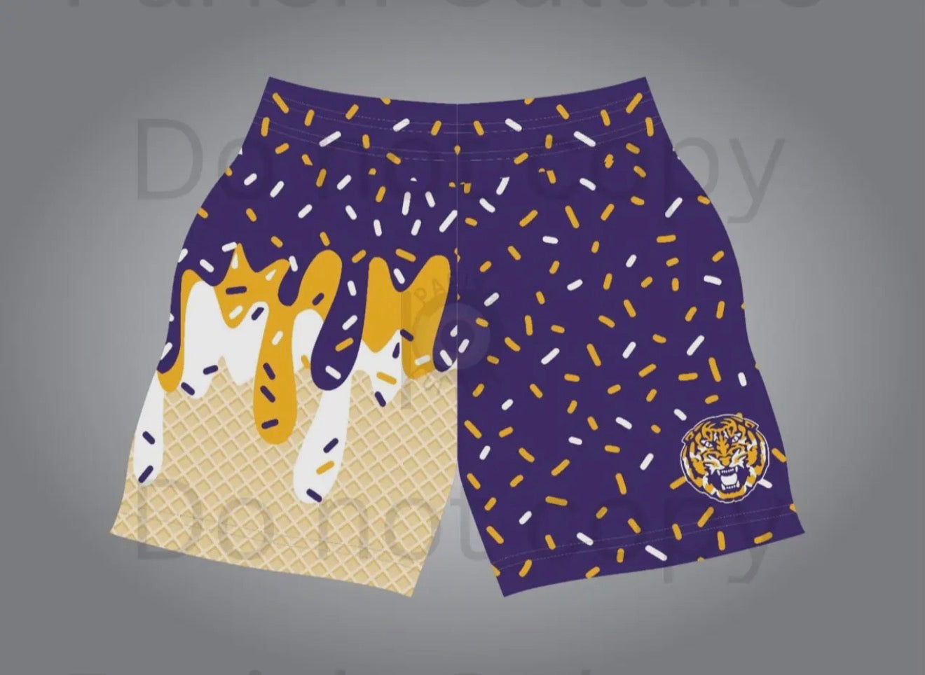 Purple Tiger Drip Shorts