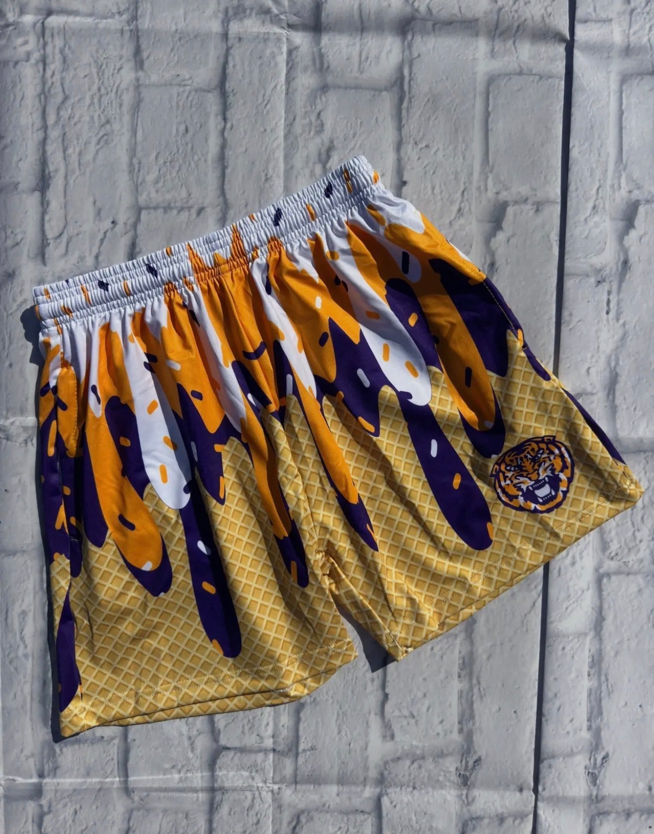 Multi Color Tiger Drip Shorts