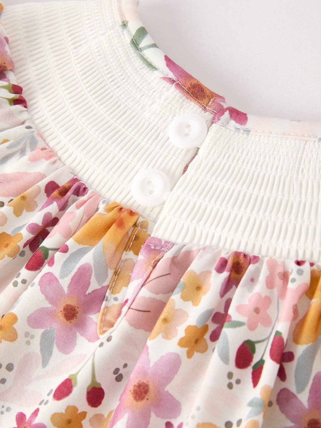 Halloween & Thanksgiving Pumpkin Embroidery Smack Floral Baby Girl Dress