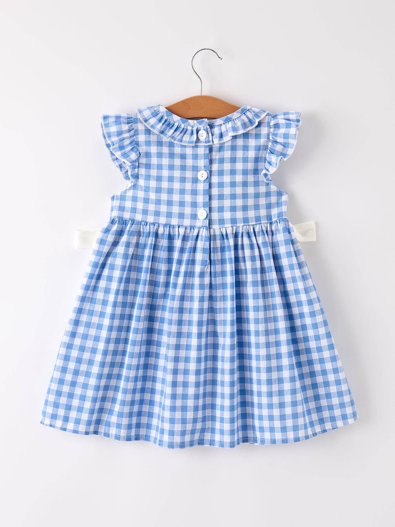 Fall Thanksgiving& Halloween Blue Pumpkin Smock Embroidery Baby Girl Dress