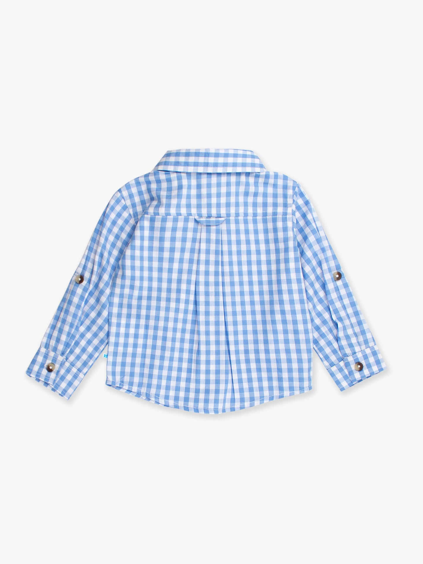 Boys Classic Periwinkle Blue Gingham Long Sleeve Button Down