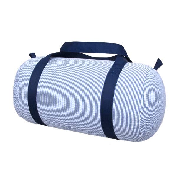 Navy Seersucker Medium Duffel | Mint
