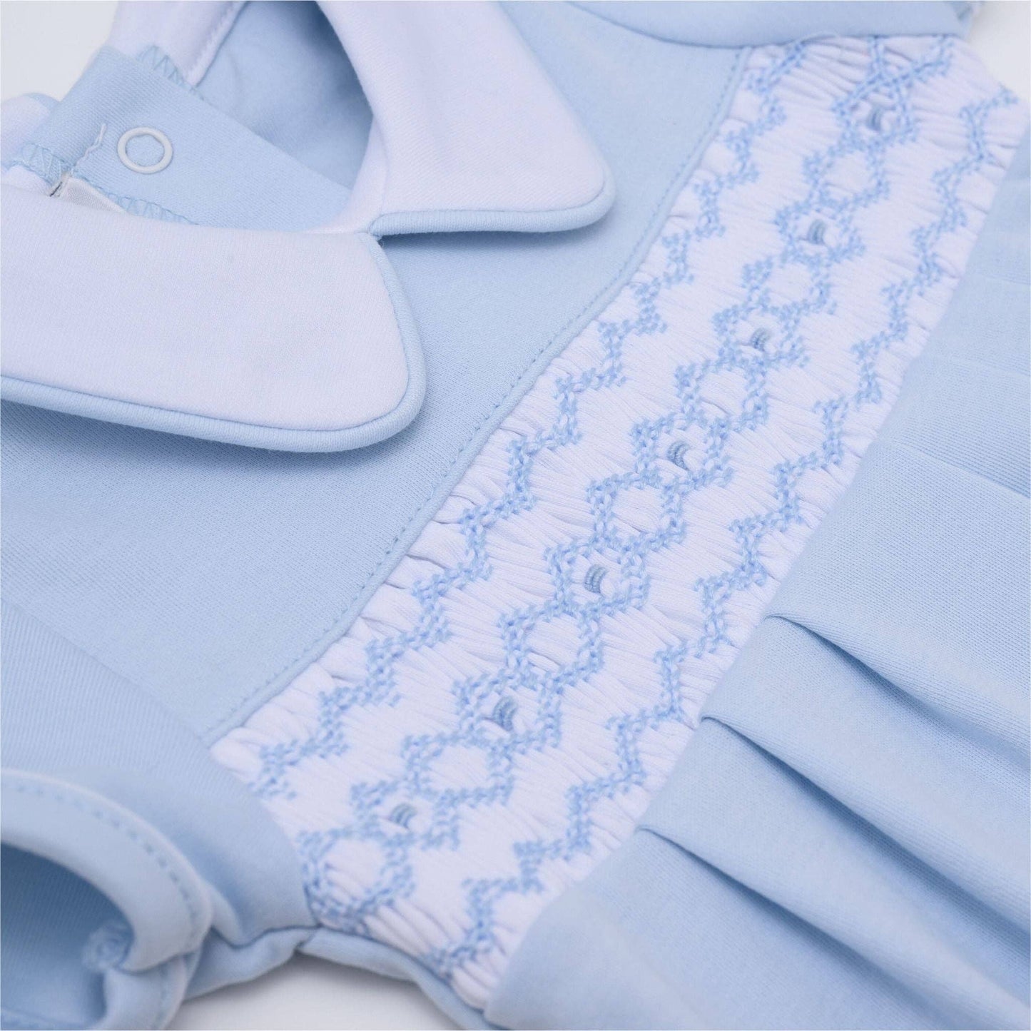 Hudson Smocked Short Playsuit - Light Blue
