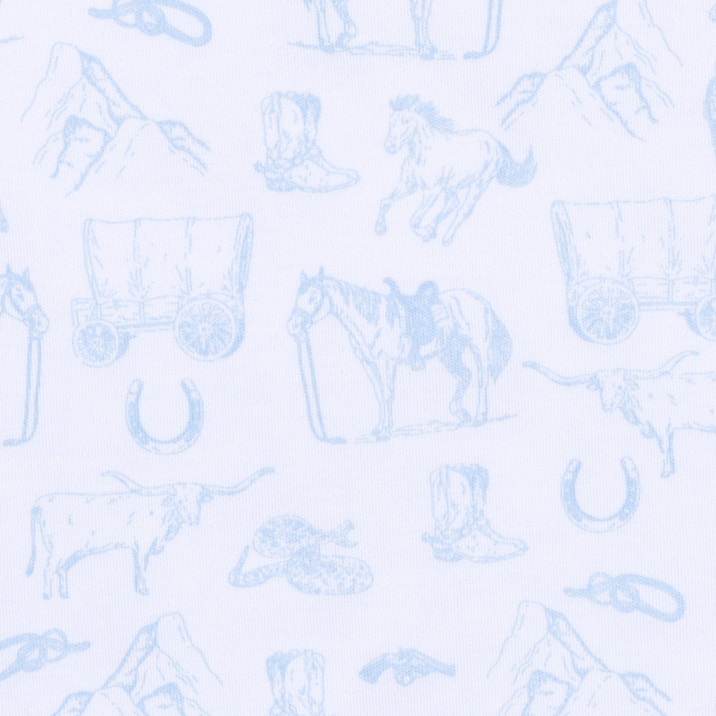 Wild West Toile Diaper Cover Set - Light Blue