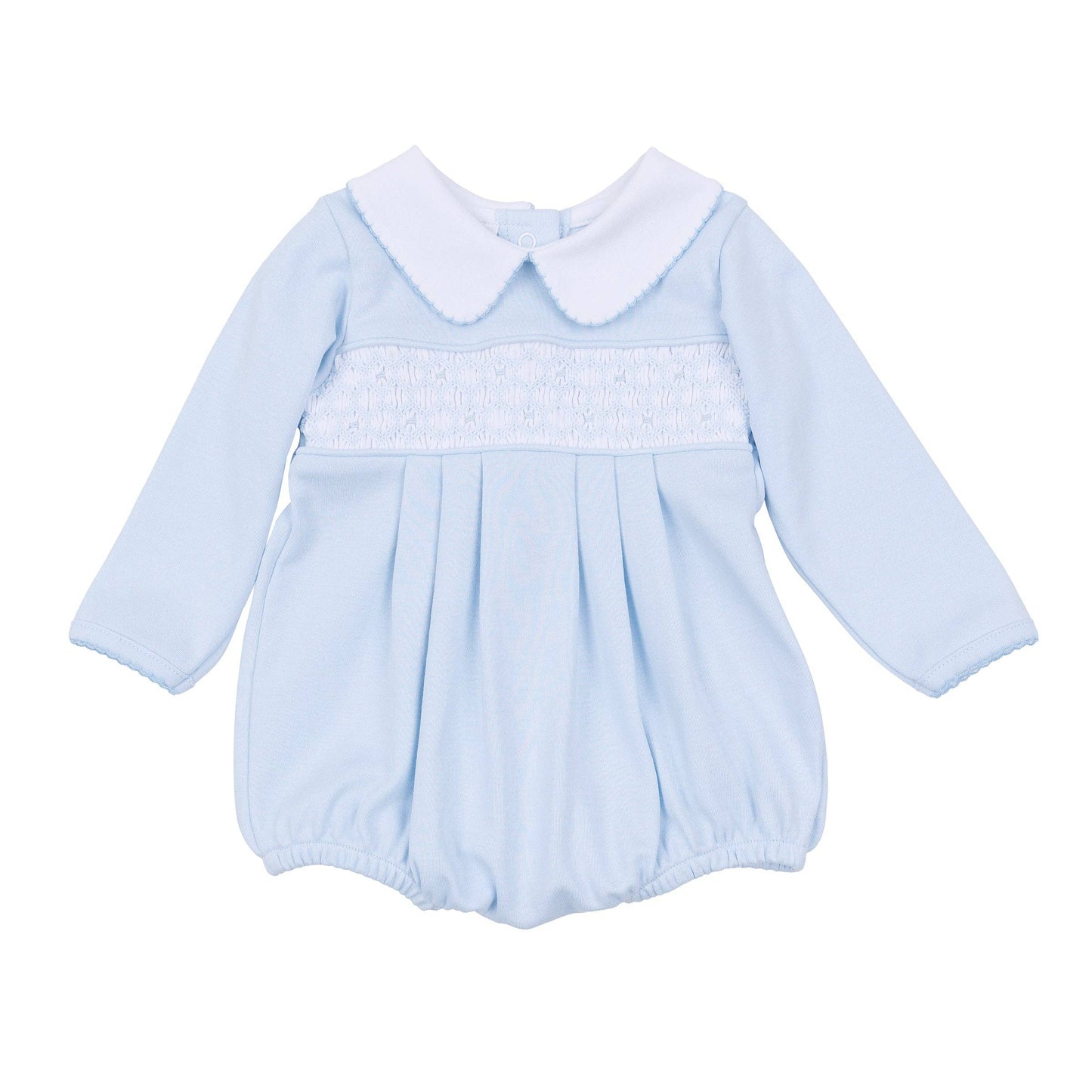 Walker's Classics Smocked Long Sleeve Bubble - Light Blue