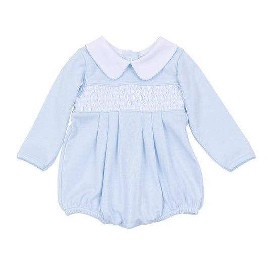 Walker's Classics Smocked Long Sleeve Bubble - Light Blue