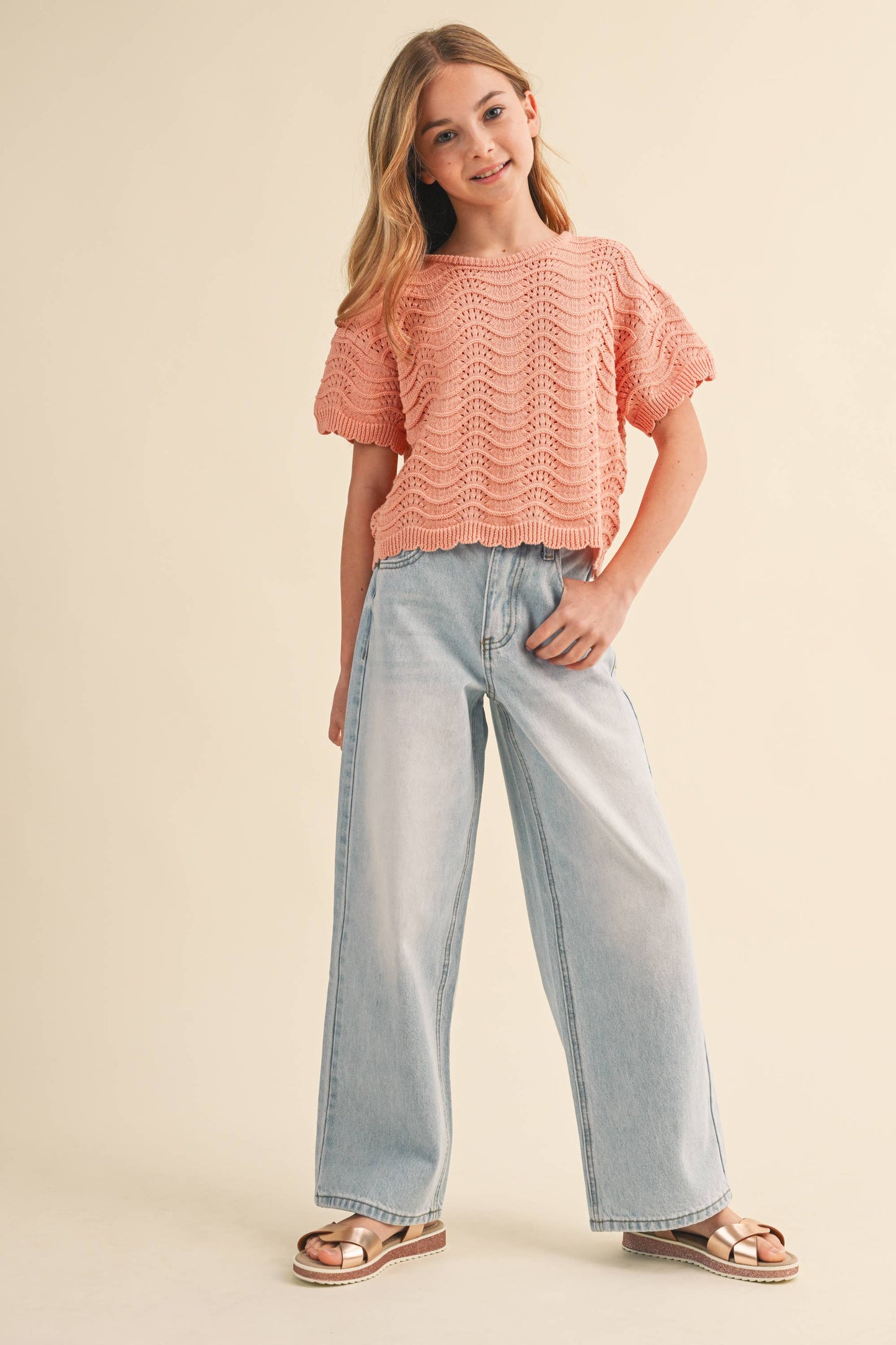 GIRLS WIDE LEG DENIM