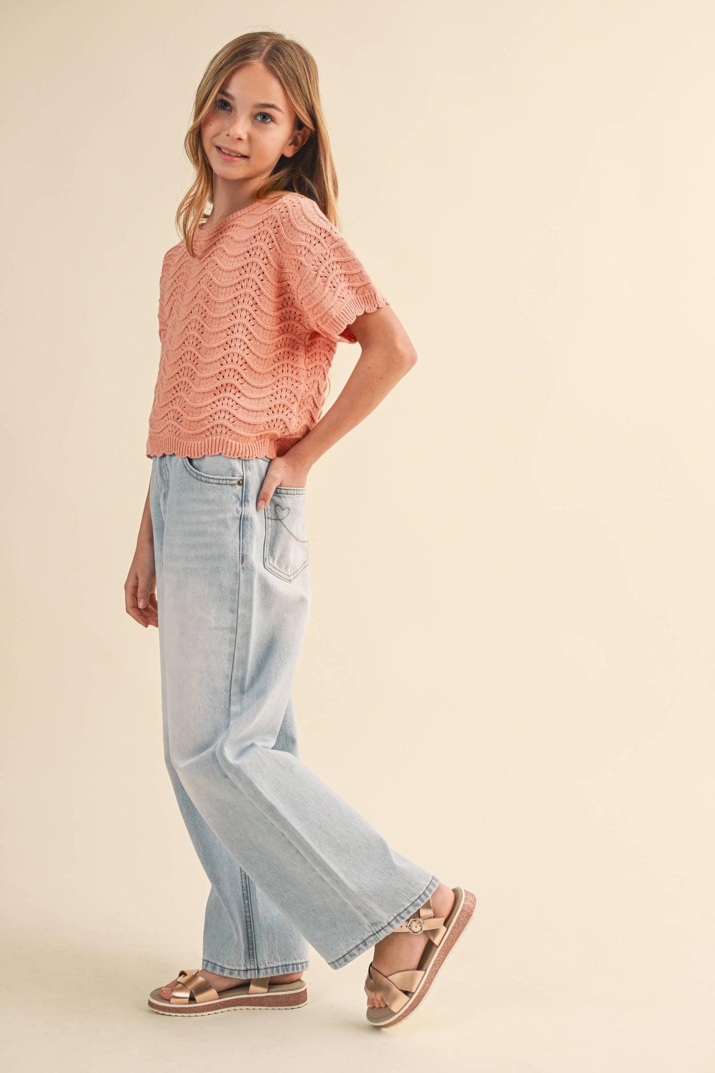 GIRLS WIDE LEG DENIM