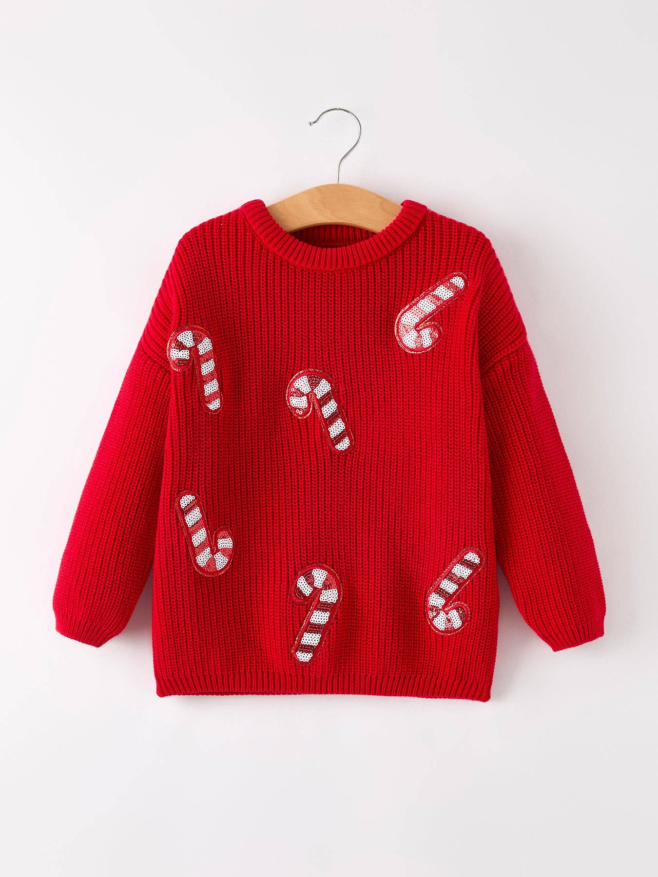 Christmas Winter Cane Girls Red Pullover
