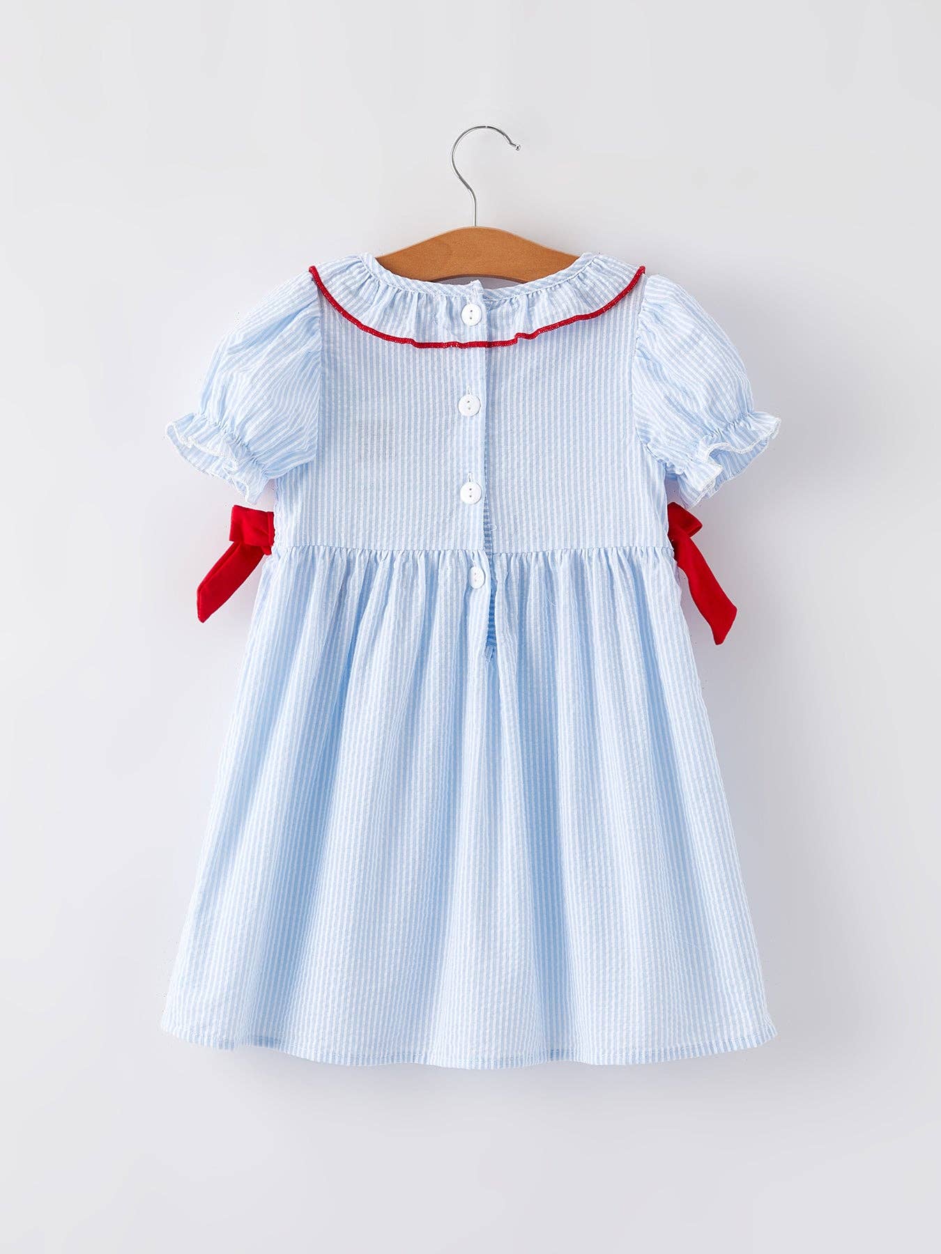 4th of july Boys' Smocking Star Embroidered Dress