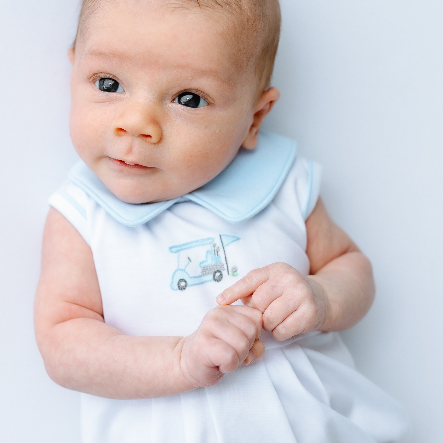 Little Golfer Collared Bubble - Light Blue