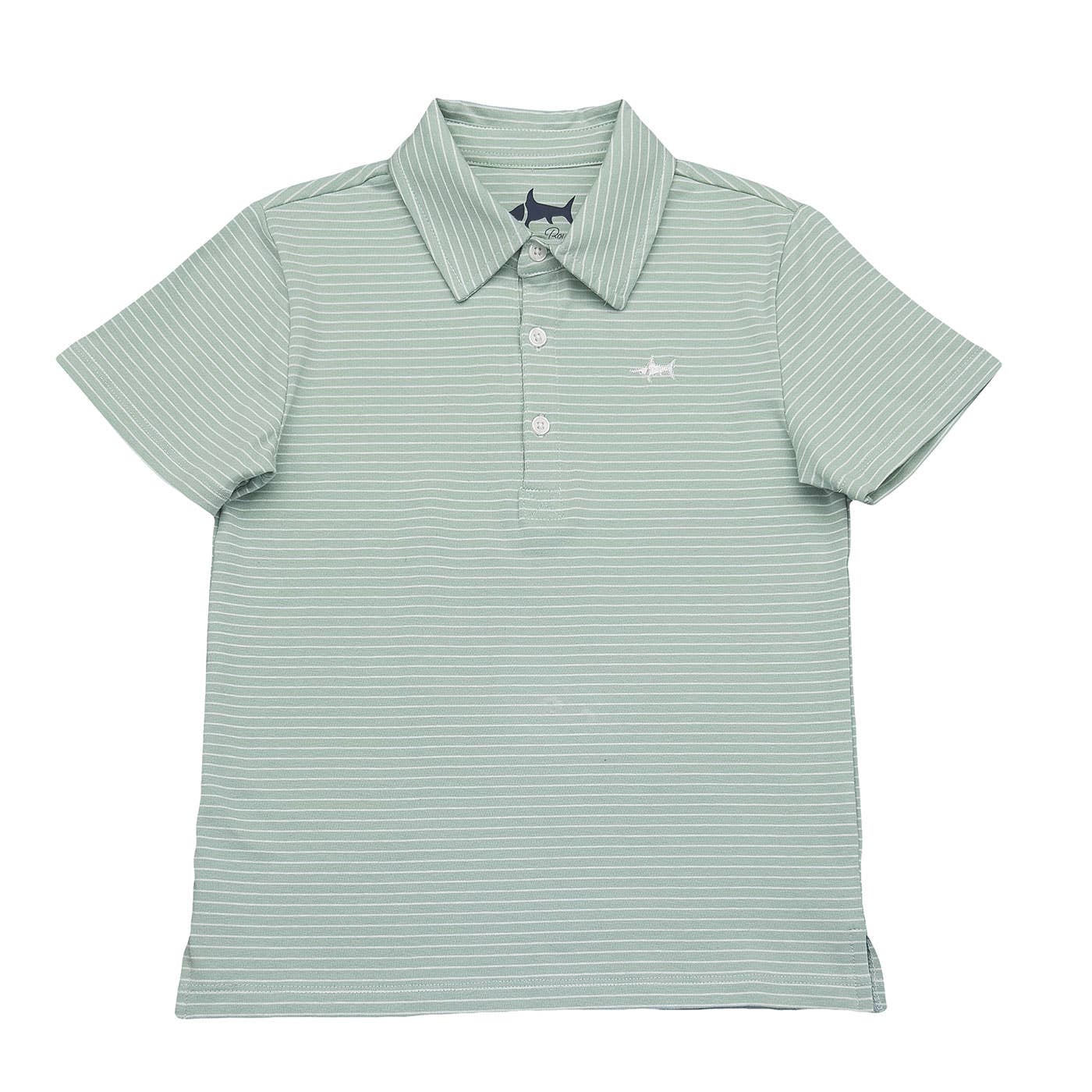 Banks Boys SS Polo Seafoam/White Stripe 