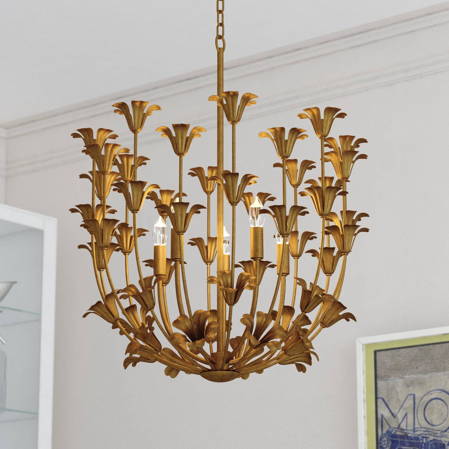 Gold Chic Pendant Light, Kitchen Island, 23.5 in
