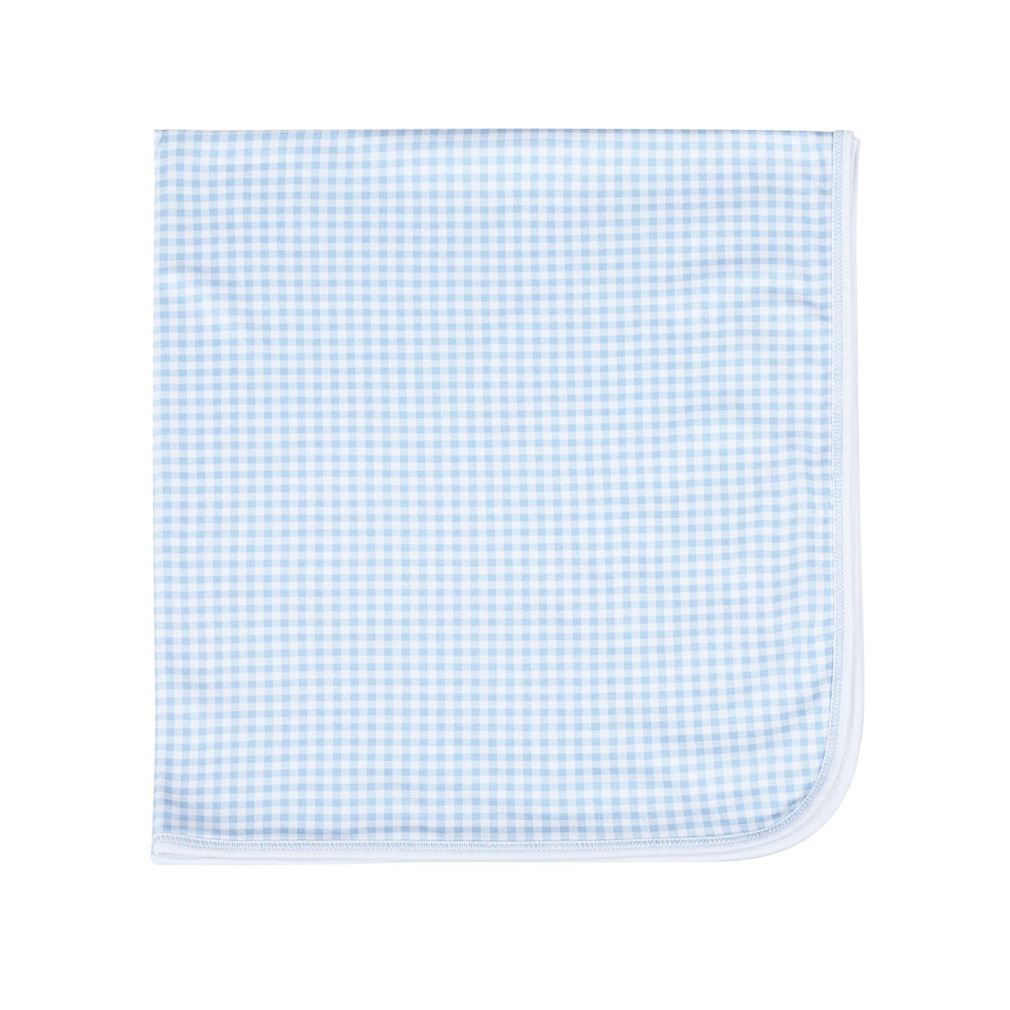 Mini Checks Receiving Blanket - Blue