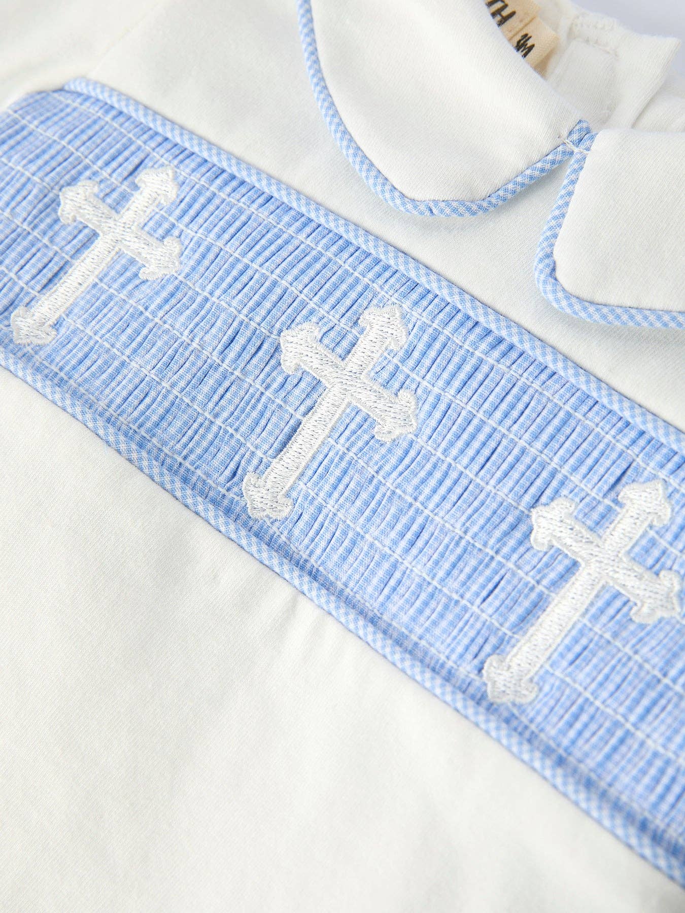 Blue Smocked Baby Boy Bloomer Set