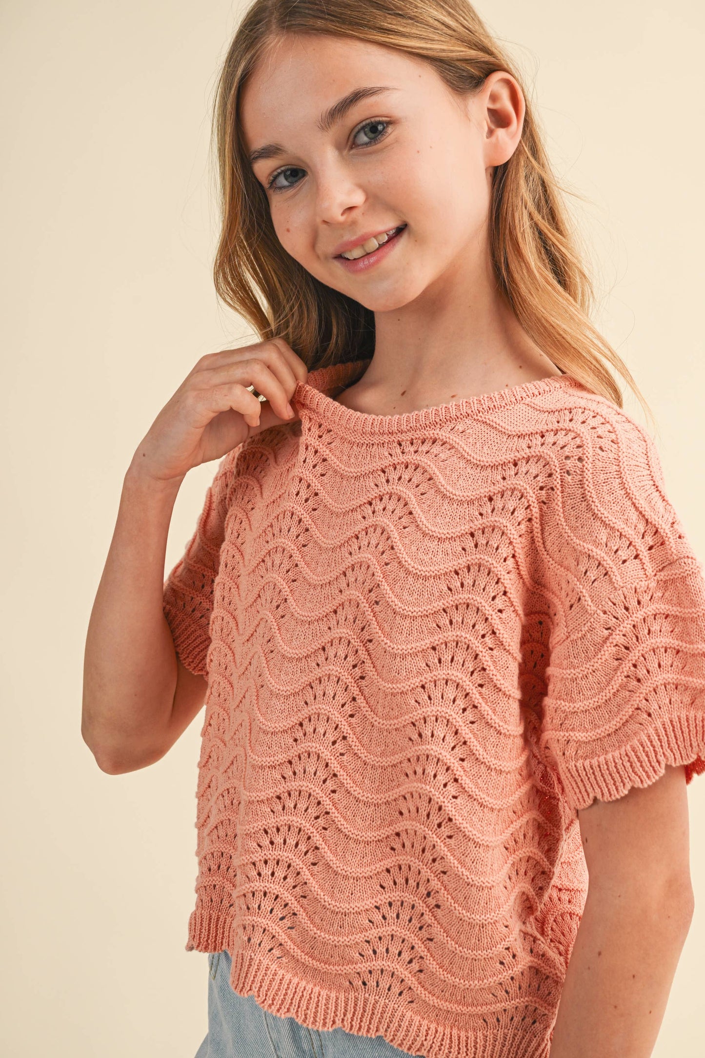 TWEEN GIRLS CROCHET TOP