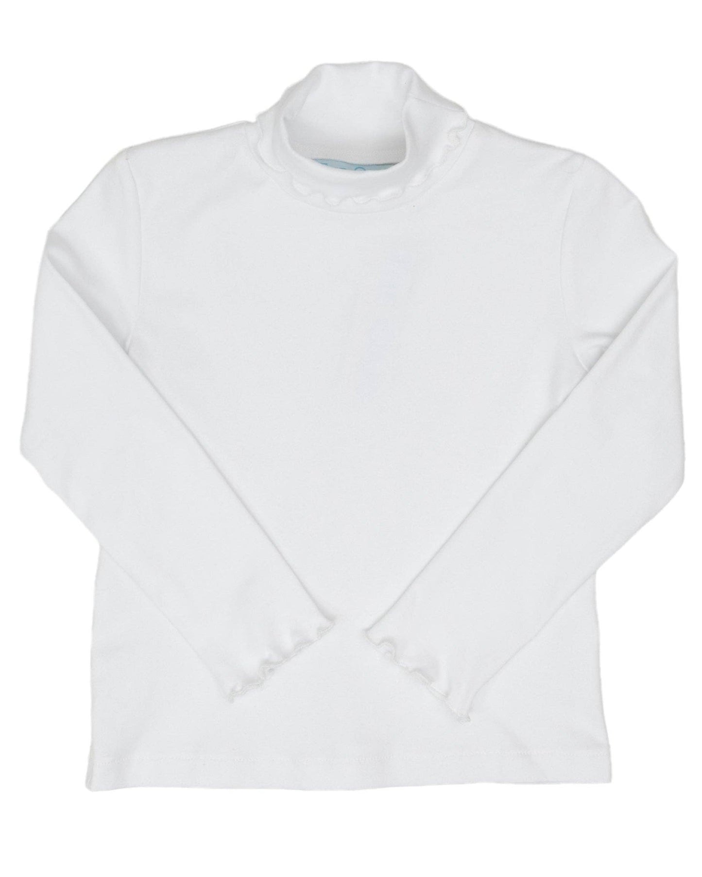 Jacey White Ripple Edge Turtleneck