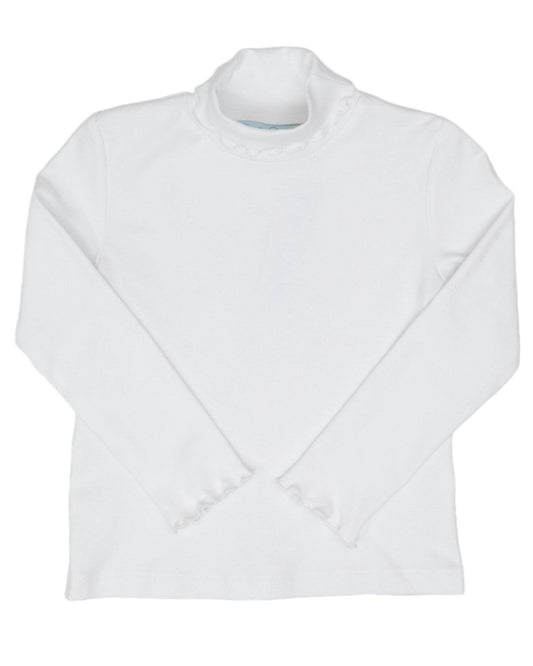 Jacey White Ripple Edge Turtleneck
