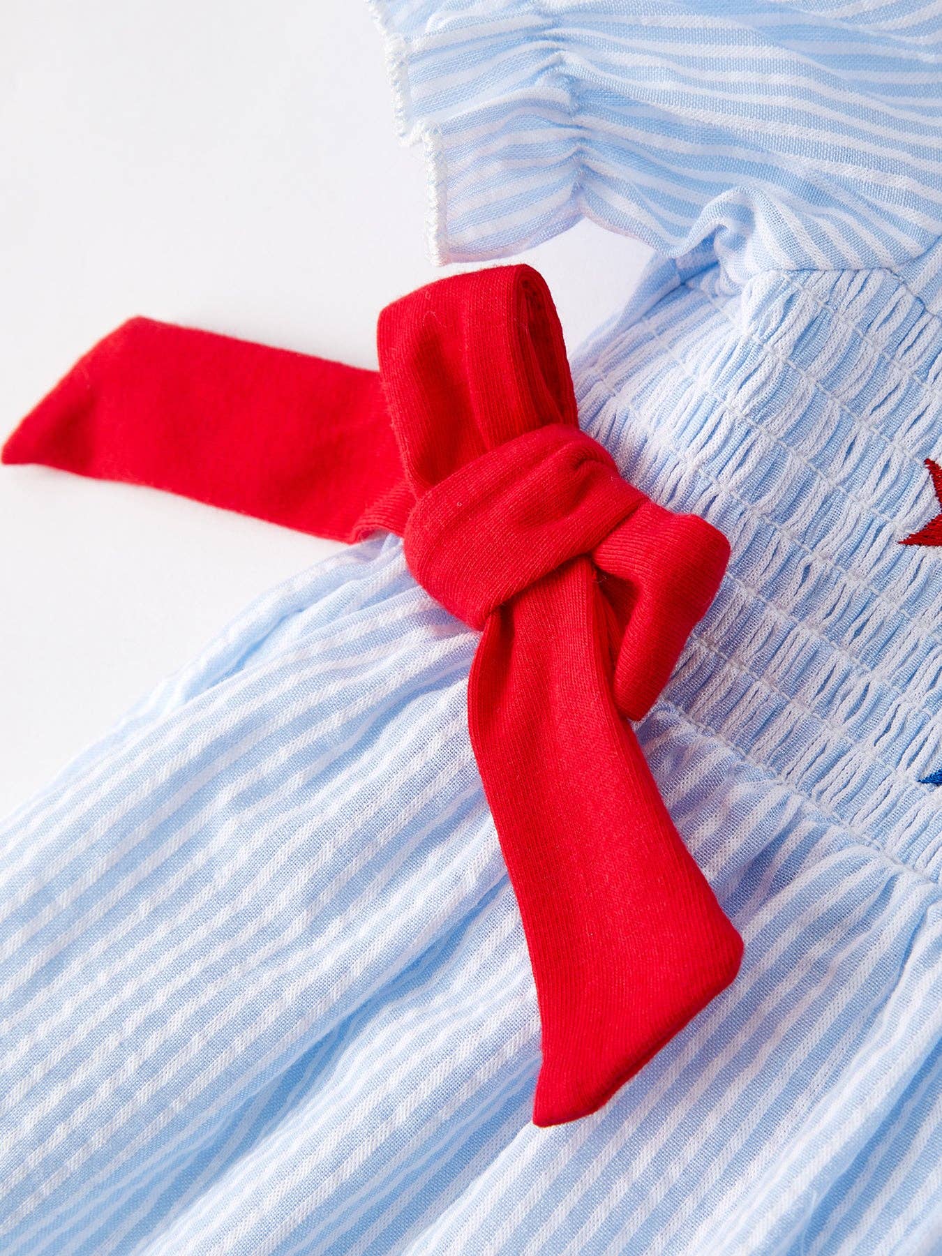 4th of july Boys' Smocking Star Embroidered Dress