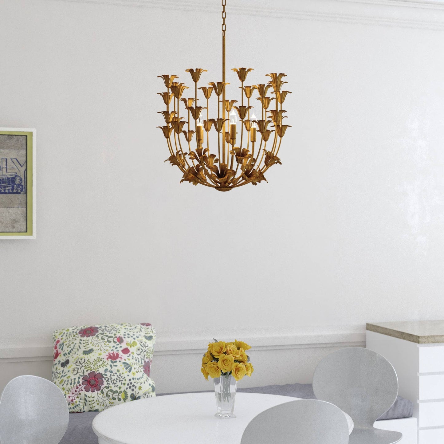 Gold Chic Pendant Light, Kitchen Island, 23.5 in