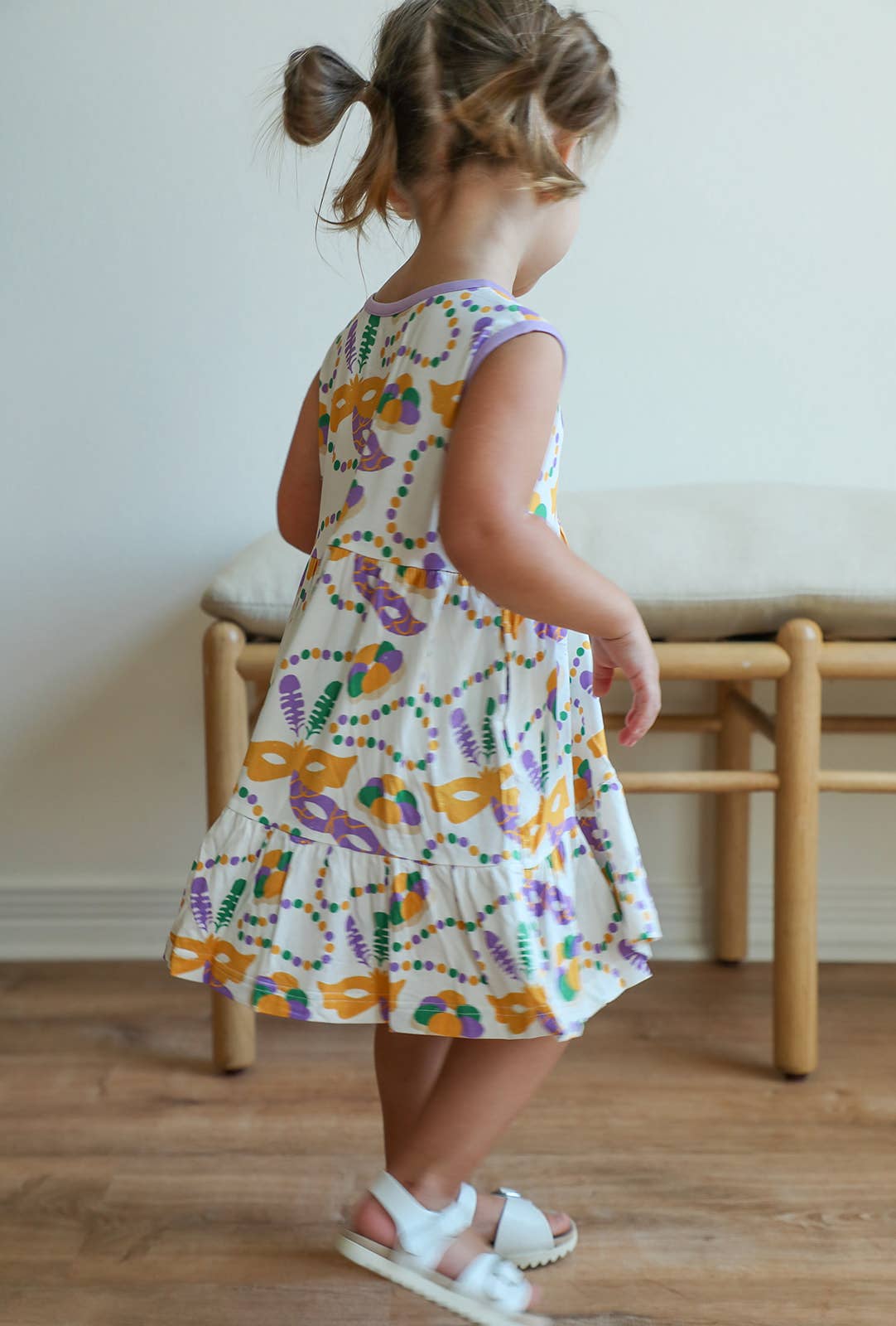 Mardi Gras Bamboo Tiered Twirl Dress - with Pockets