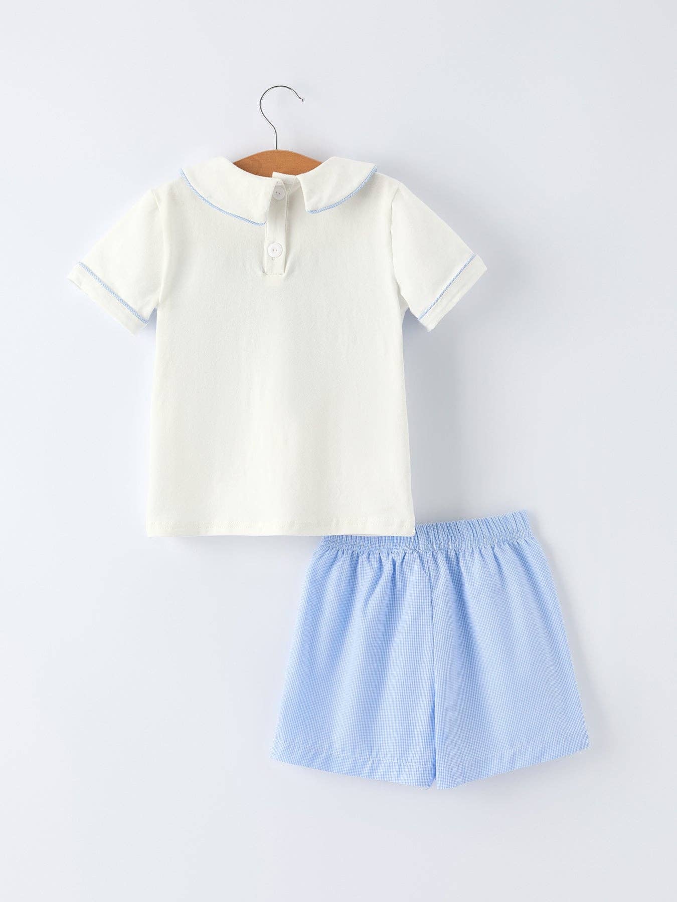 Blue Smocked Toddler Boys'Set