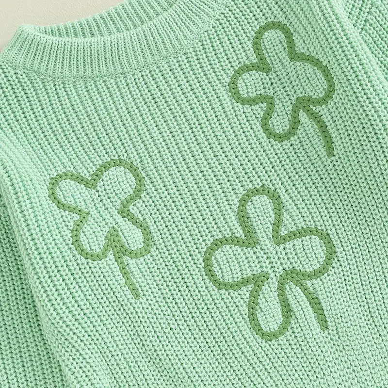 Four-Leaf Clover Knit Sweater