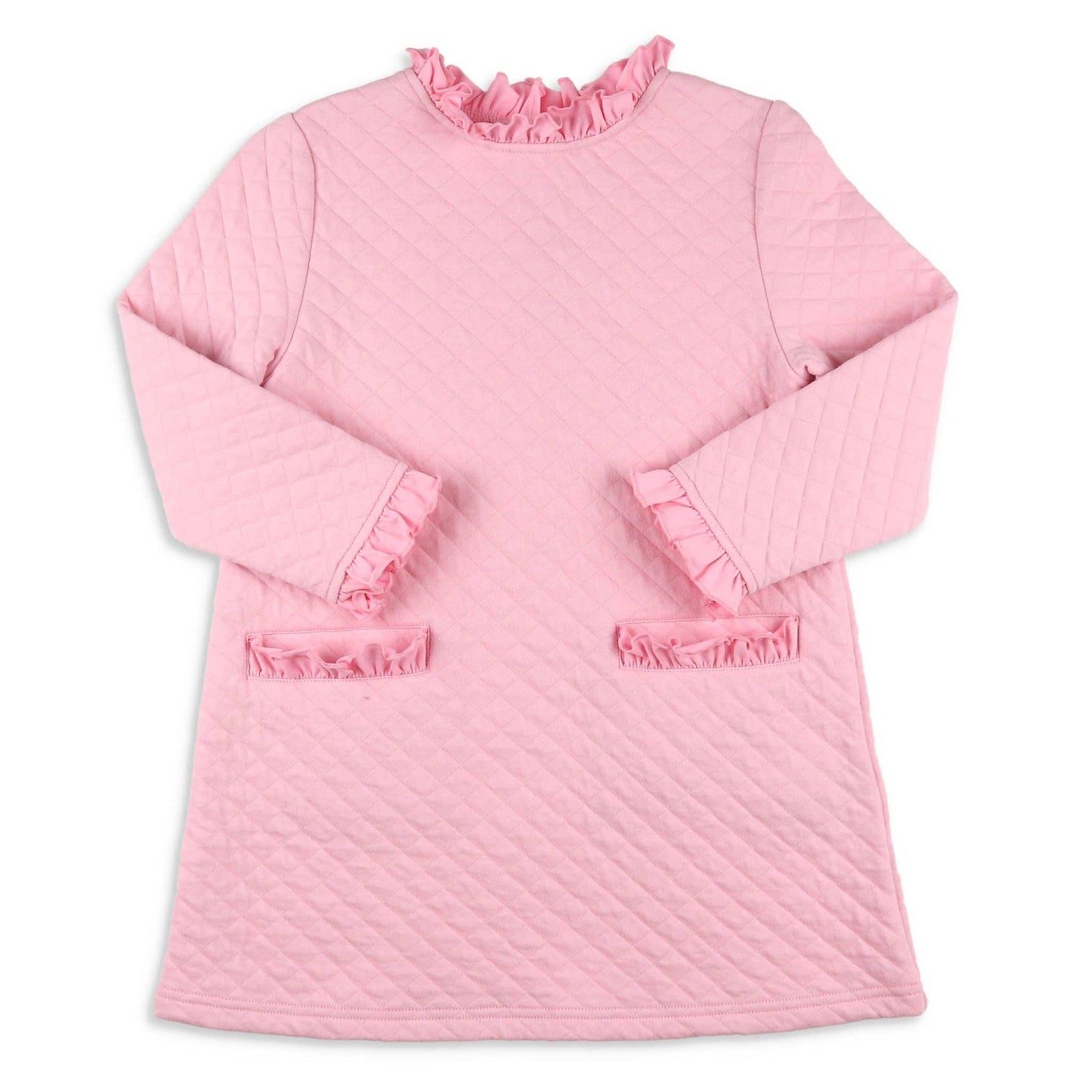 Girls Quilted Dress - Ballet Pink