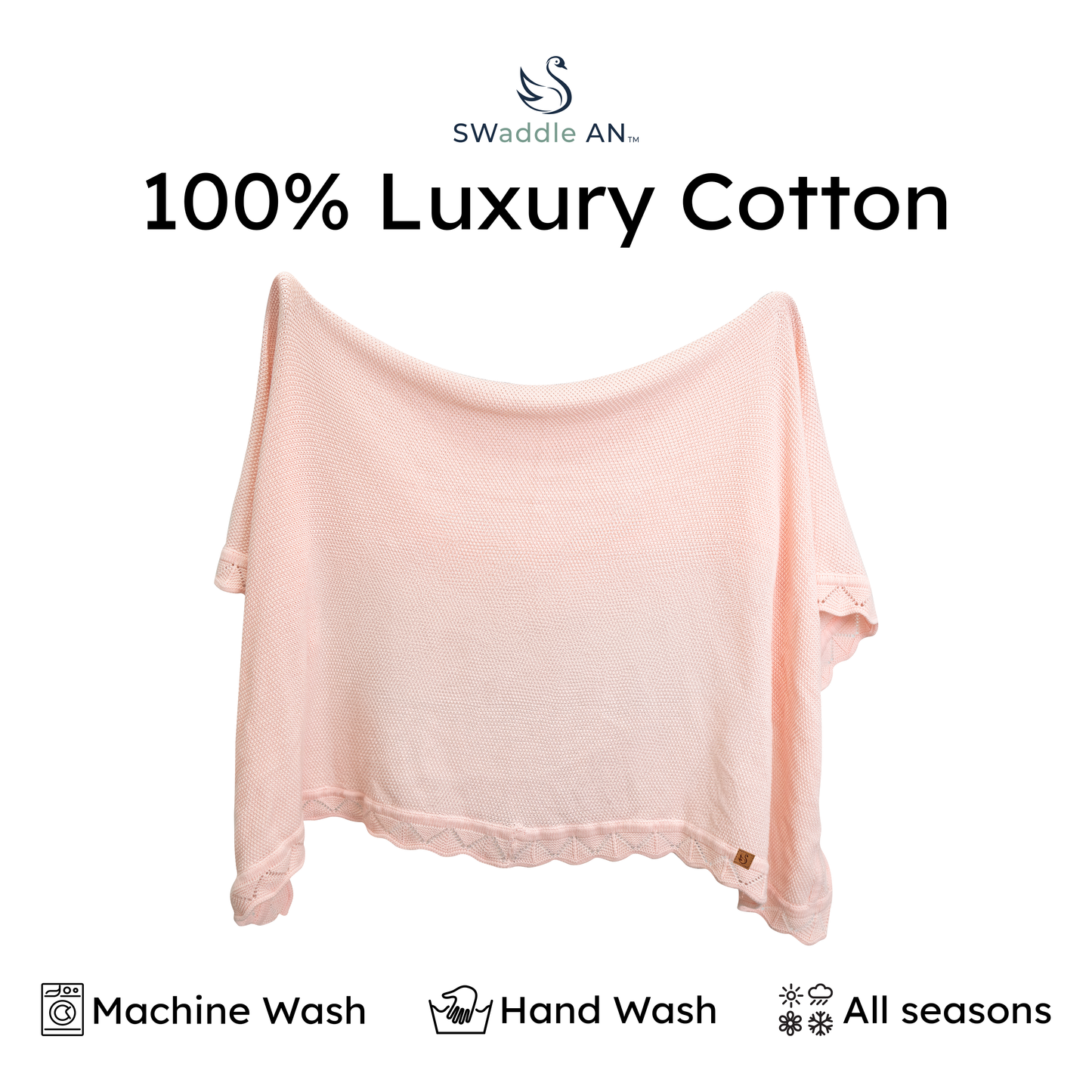 Heirloom Lacing Baby Blanket - 100% Cotton