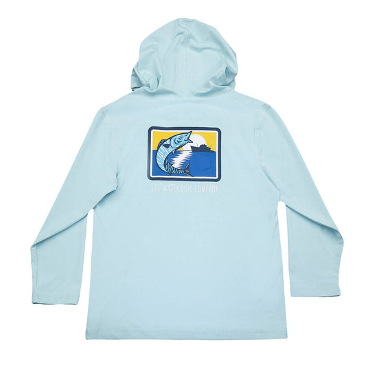 Performance Hoodie Light Aqua Blue Wahoo