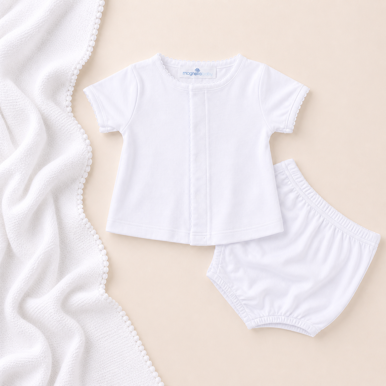Solid Essentials Diaper Cover Set White