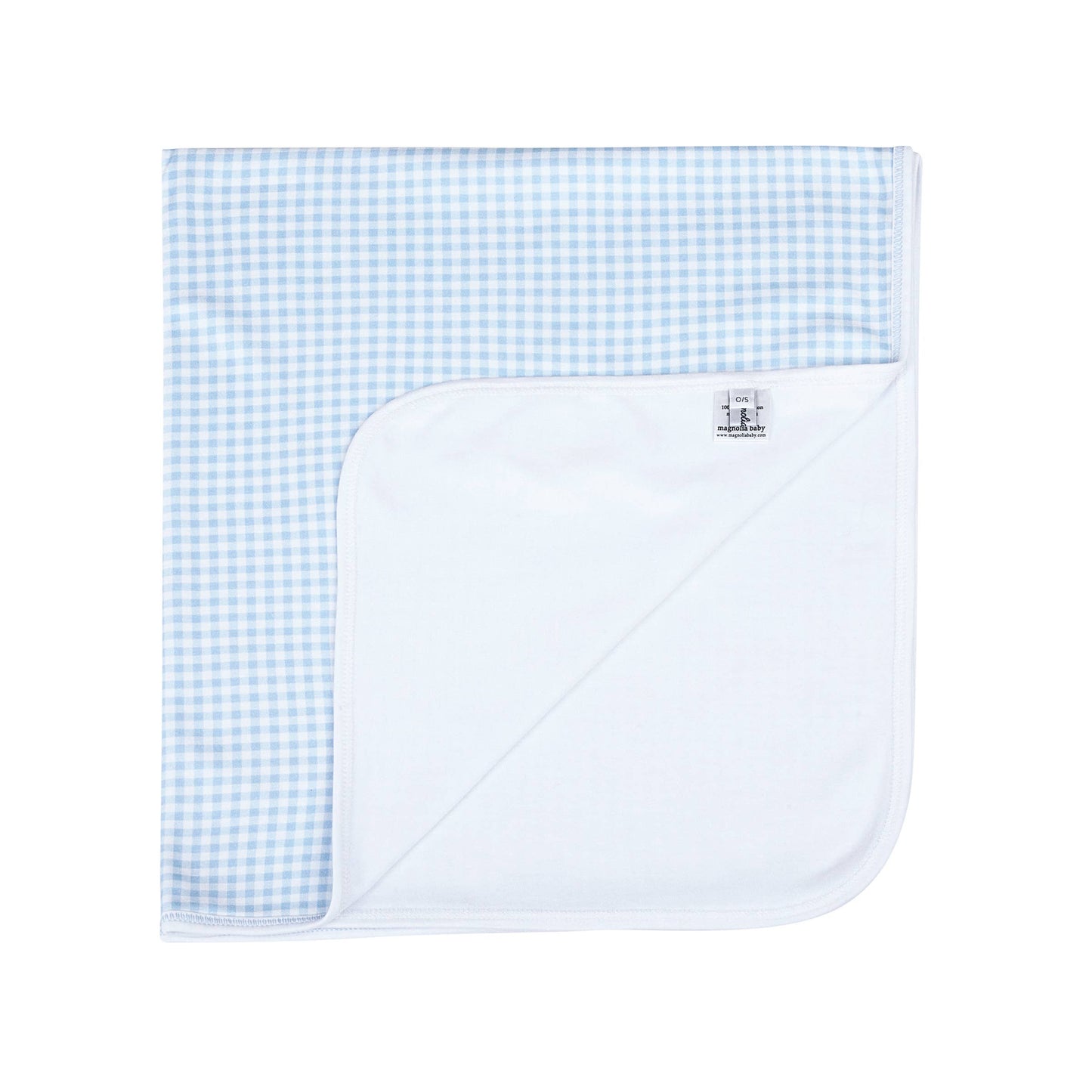 Mini Checks Receiving Blanket - Blue