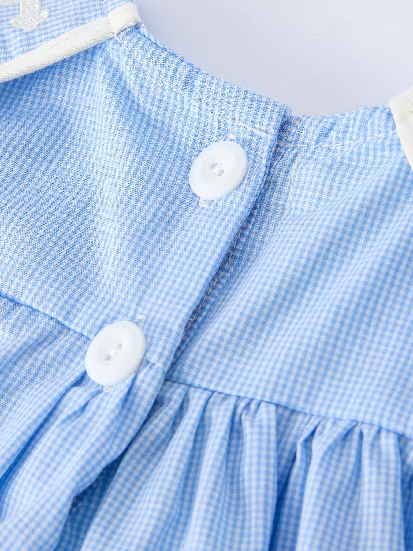 Blue Smocked Baby Girls Bloomer Set