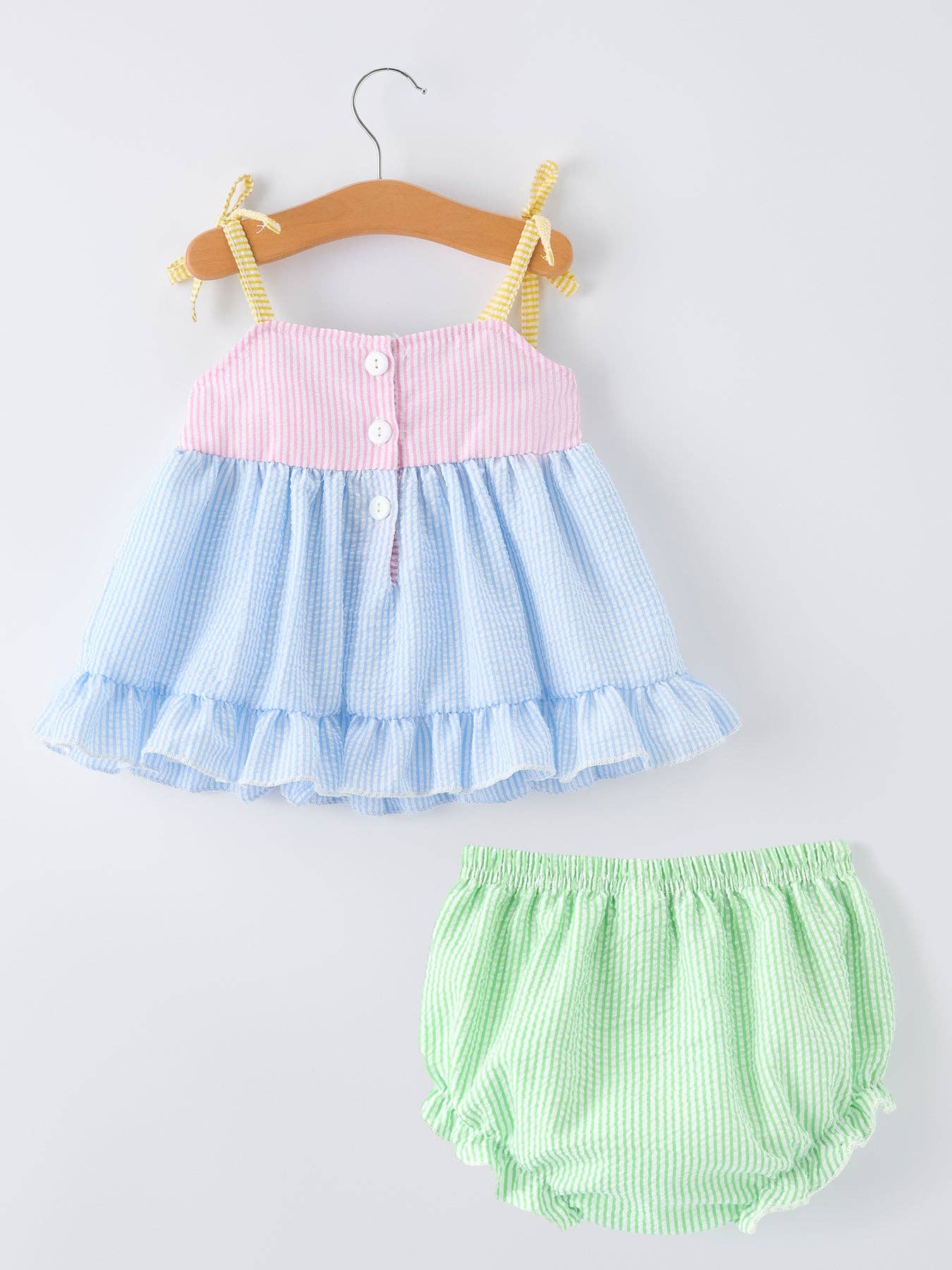 “I ❤ MOM” Smocked Baby Girls Bloomer Set