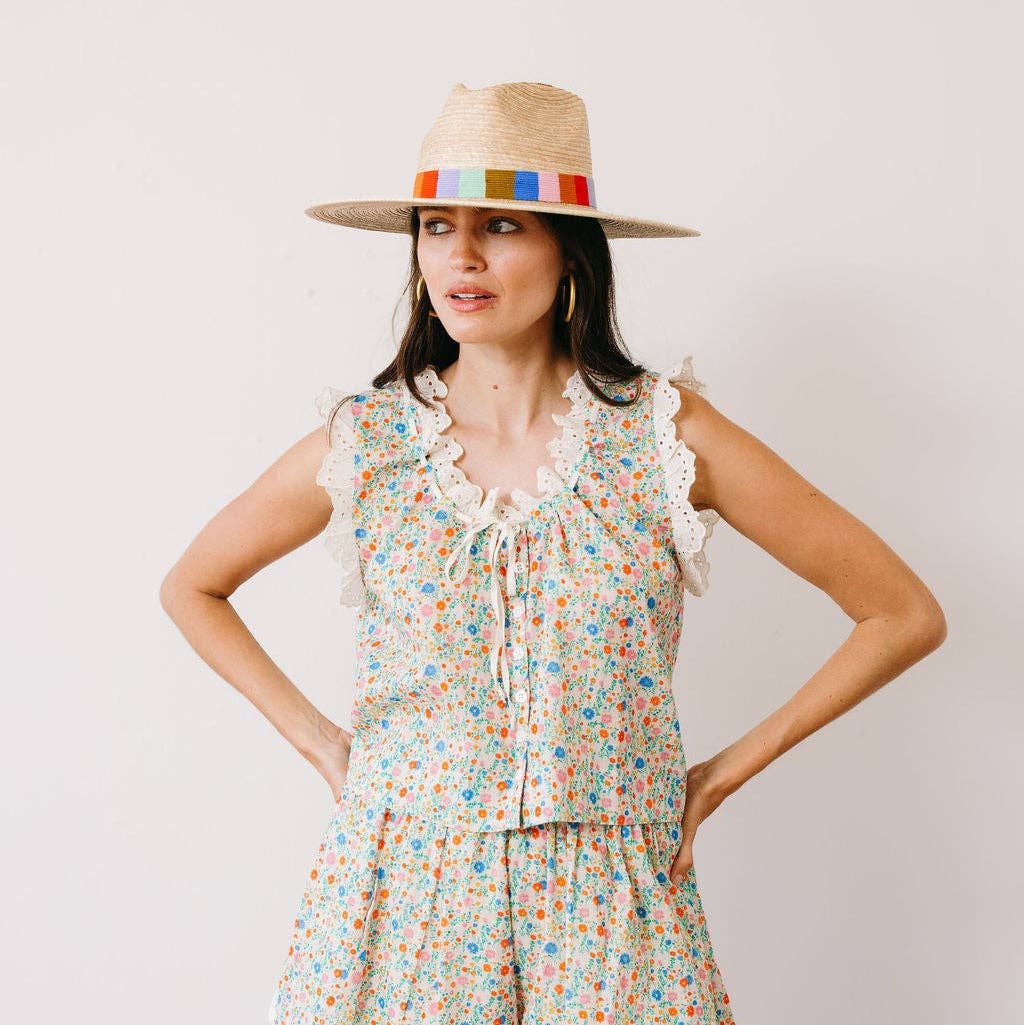 Confetti Stripe Palm Hat