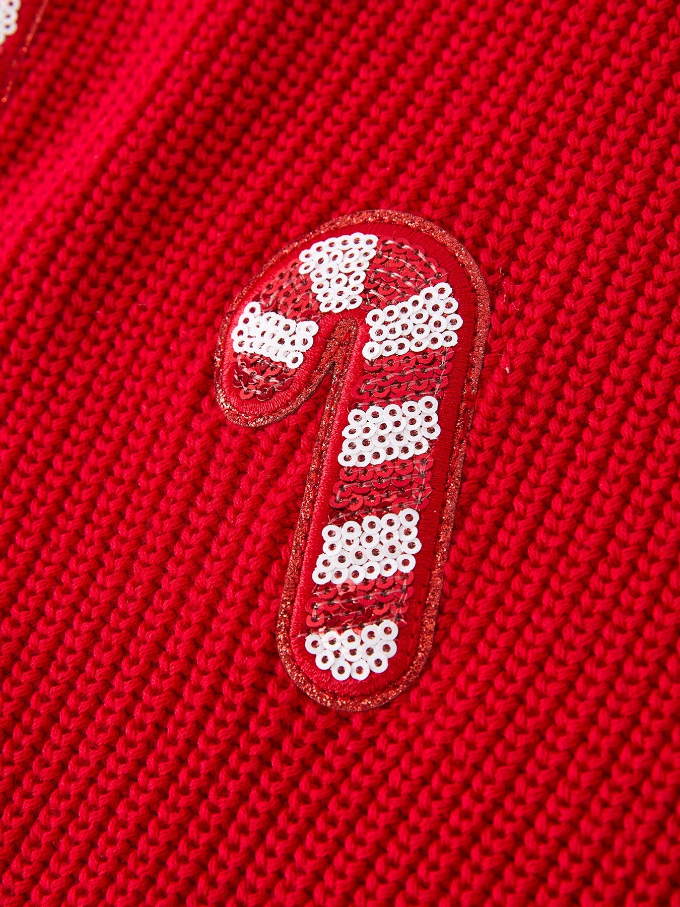 Christmas Winter Cane Girls Red Pullover