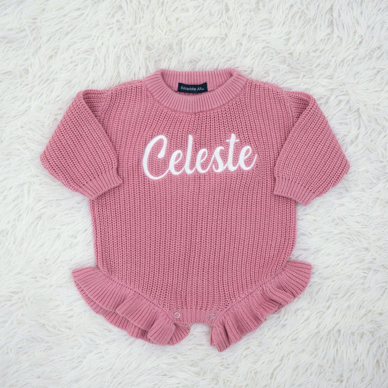 100% Cotton Ruffle Baby Knit Romper Girl | Blank Baby Romper