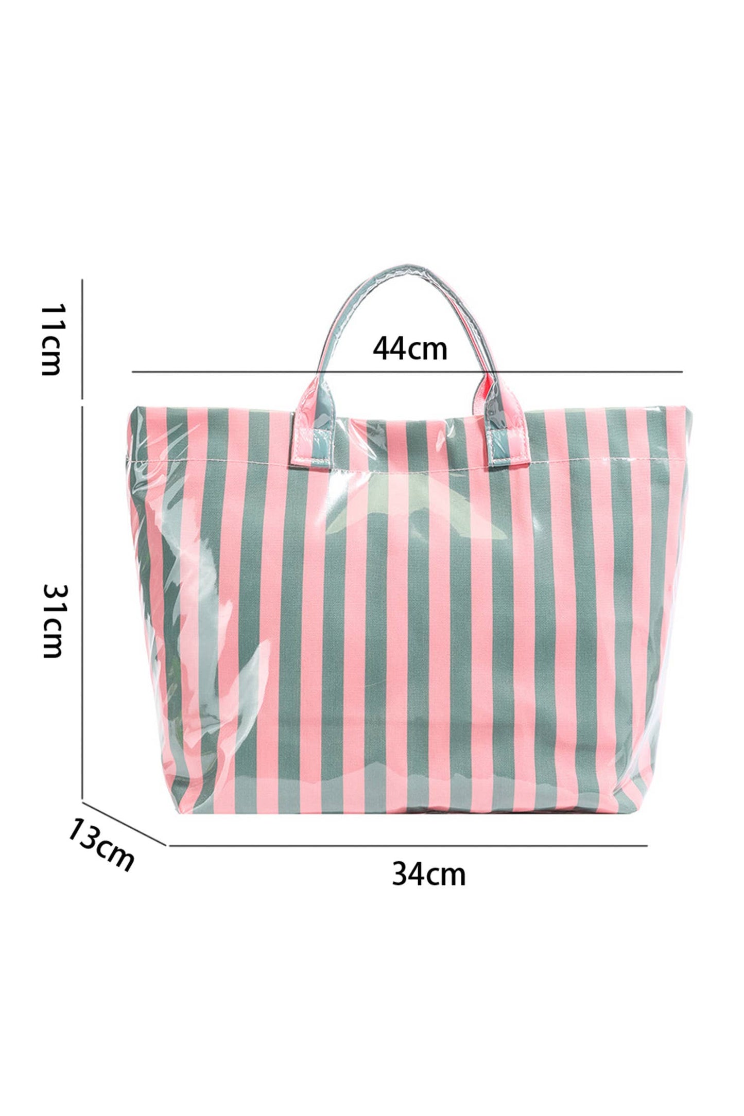 66 Glossy Striped Large Tote Bag