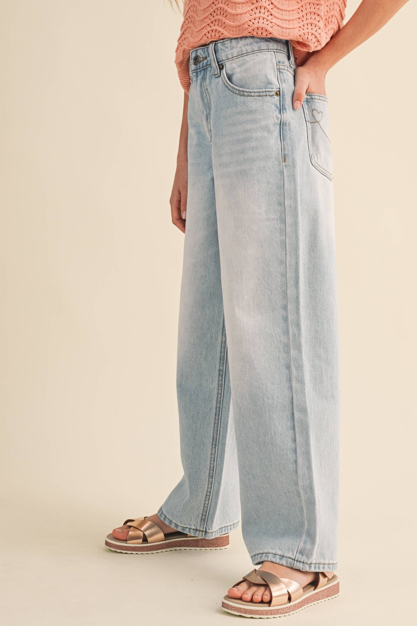 GIRLS WIDE LEG DENIM