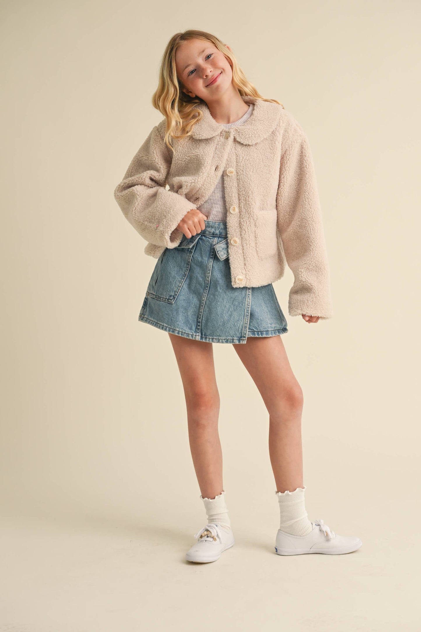 TWEEN KIDS GIRLS PETER PAN COLLAR JACKET (7-14)