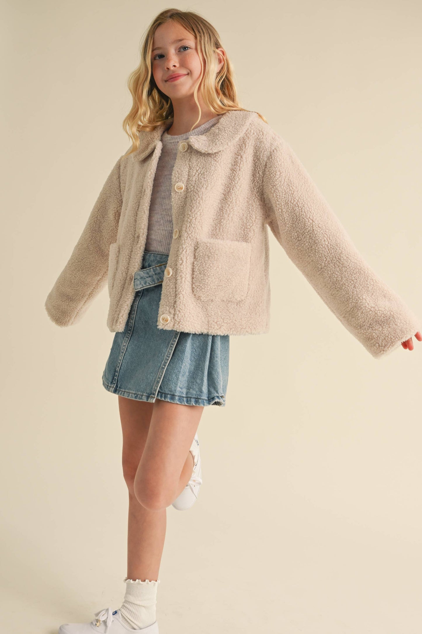 TWEEN KIDS GIRLS PETER PAN COLLAR JACKET (7-14)