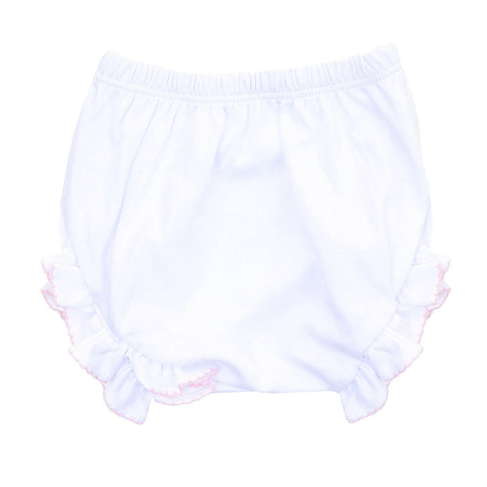 Essentials Monogram Diaper Cover with  Pink Trim