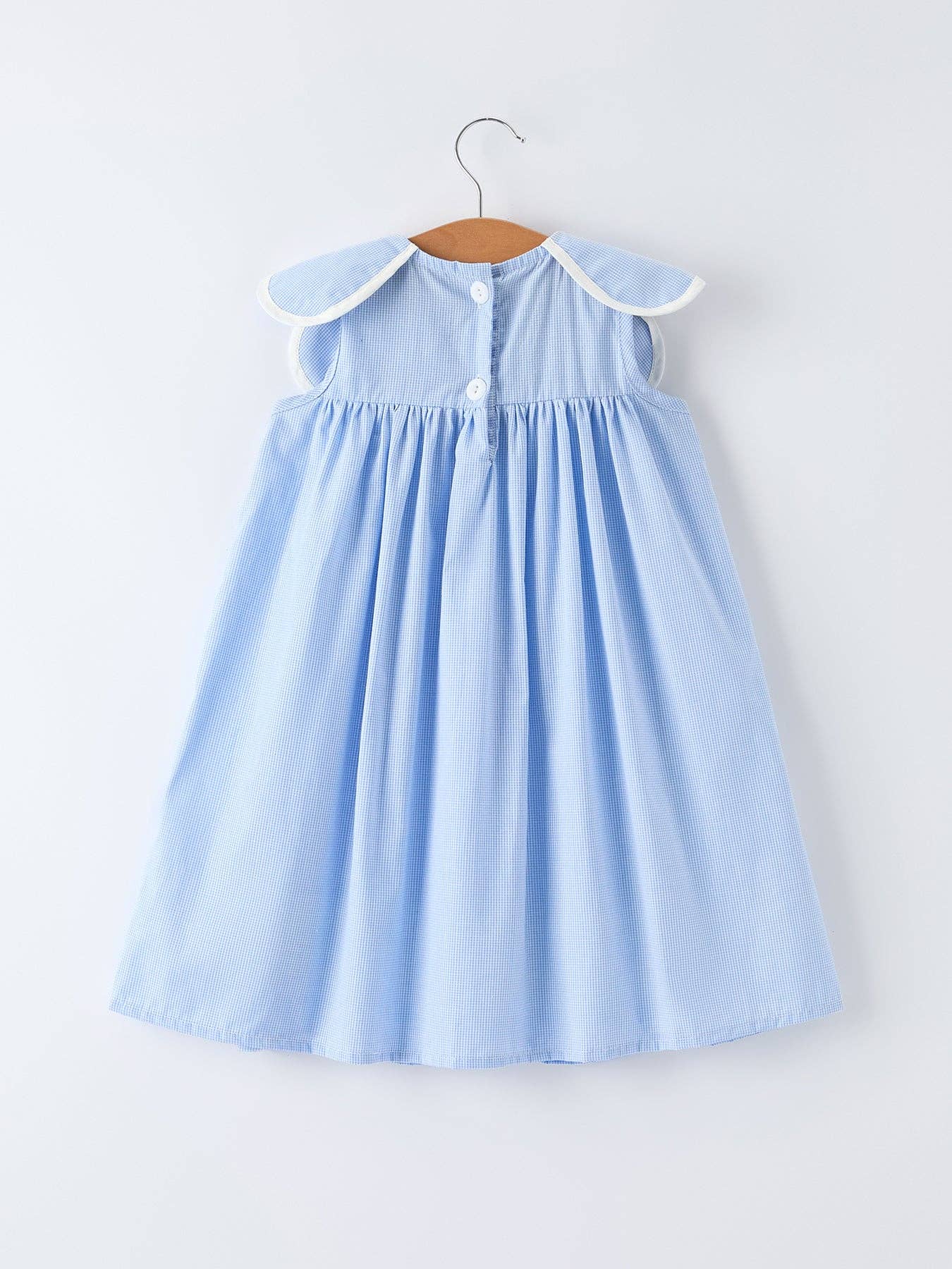 Blue Smocked Girls Dress