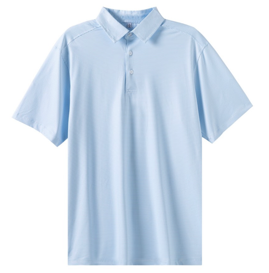 Kids Micro Light Blue & White Polo
