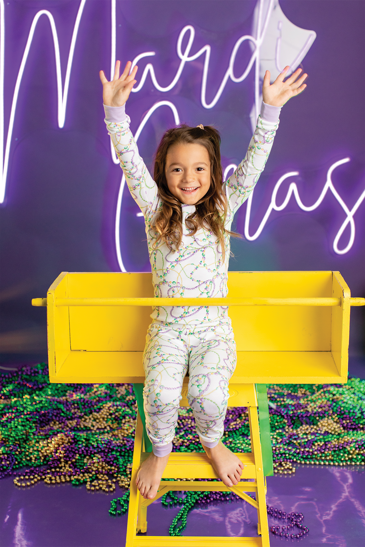 Just Here for the Beads Organic Cotton Mardi Gras Pajama Set