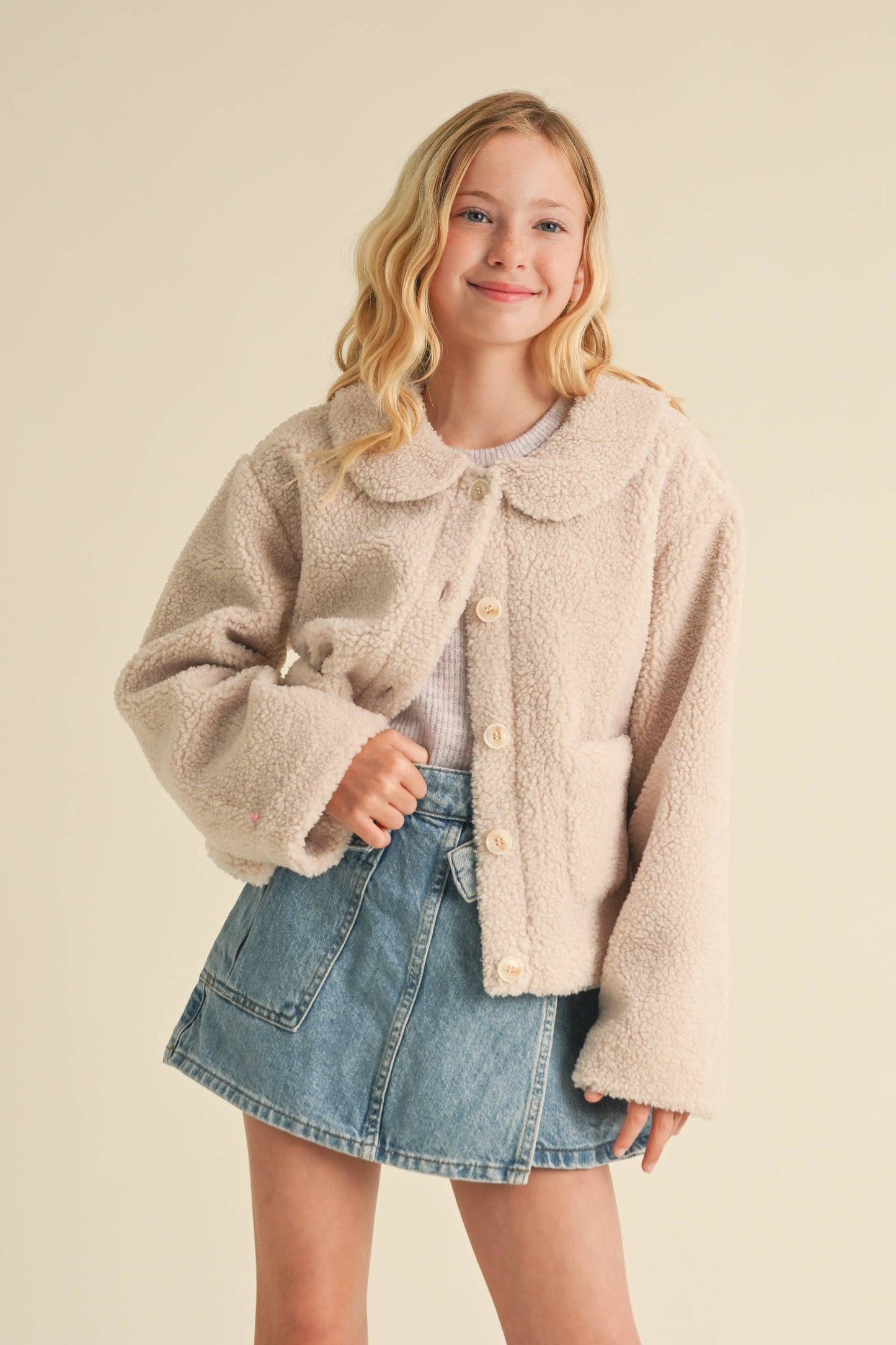 TWEEN KIDS GIRLS PETER PAN COLLAR JACKET (7-14)
