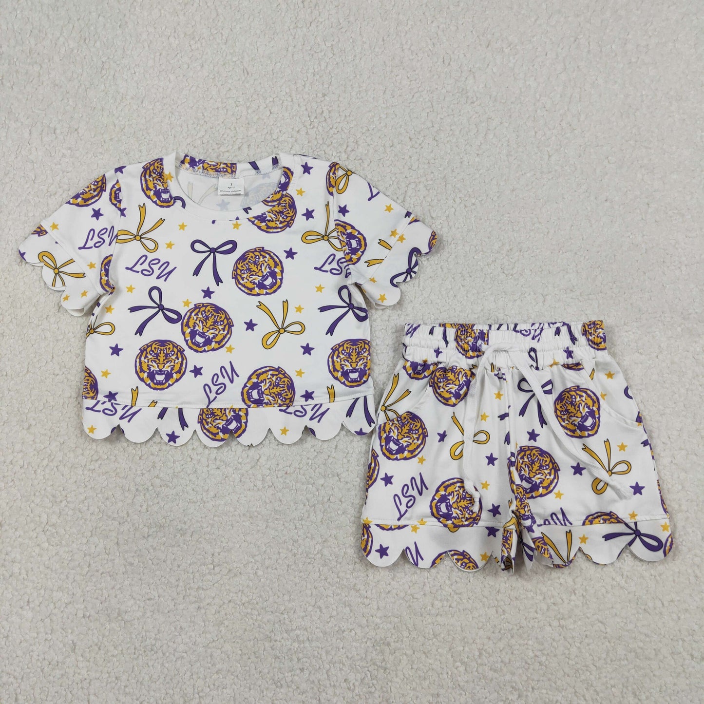 LSU Scallop Shirt and Shorts Set