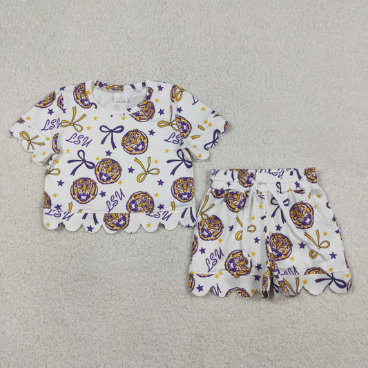LSU Scallop Shirt and Shorts Set