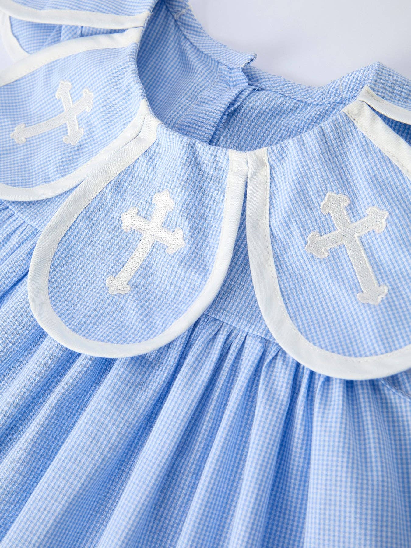 Blue Smocked Girls Dress